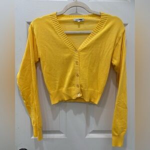 Woman’s Fashion Nova Yellow Long Sleeve Cardigan Size XS